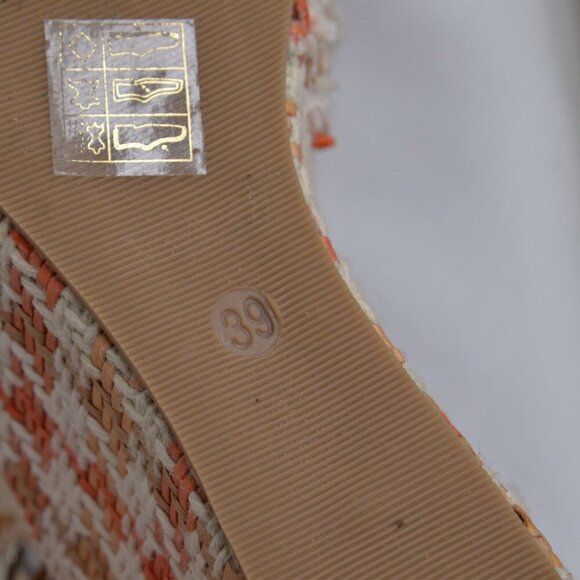 Ron White Houndstooth Tweed Woven Platform Wedge Sandals Sz 9 - Picture 9 of 9